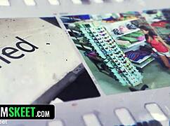 Bella's descent begins with cock down throat, ends with cum facial.