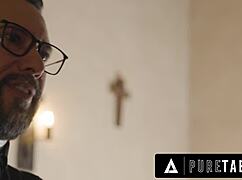Horny Virgin Teen Penelope Kay Seduces Priest For Ass Fuck