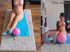 Naughty Milf Spreading Ass During Naked Yoga Workout