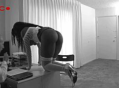 Black babe Nyomi Banxxx receives intense pounding from white partner