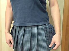 Maid Inserts Anal Plug In Sexy Lingerie With Nipple Piercings