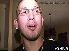 Guys gangbang cute chicks hard in the club