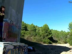 Busty bitch spreads legs, gets fucked hard on atv