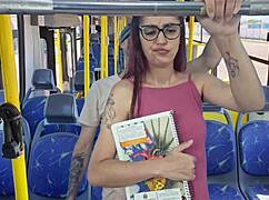 Wow, Student Getting Fucked By Old Man On Public Bus!