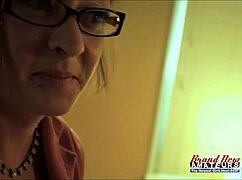 Hey, horny blonde MILF Primrose gives a BJ and swallows cum