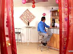 Young german stepdaughter secretly films her father in a vintage european home