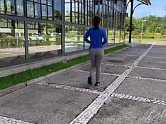 I took traveler to park but we had cum on ass orgasm