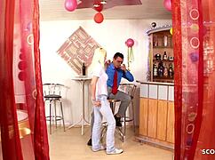 Young german stepdaughter secretly films her father in a vintage european home