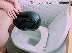 slave punished with fucking fisting and head in toilet