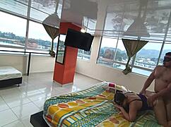 On trip with boss's wife we share bed and i cum inside her in hotel