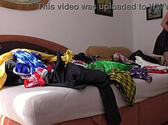 hot tight pussy college girls try on sexy lingerie at home party with striptease and panties wedgies