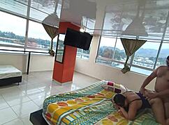 On trip with boss's wife we share bed and i cum inside her in hotel