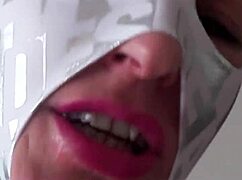 My sex doll Vilja gags on cock in zentai suit 😈