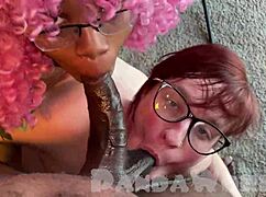 Ebony slut shares sloppy bj with fat pawg bbw slut