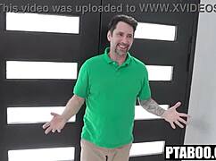 Madison Morgan, without panties, demands a creampie during shocked POV lunch-break sex.