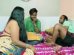 Indian desi wife sharing sex threesome with clear talking