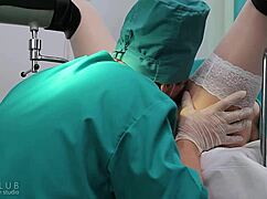 Explosive gyno orgasm during intense exam