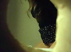 did you see that hidden cam capturing the sexy babe in white panties peeing through the wall hole?