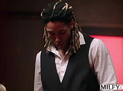 Milfy Curvy Lauren Phillips And Blonde Ashley Devour Bartender's Bbc