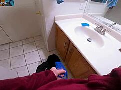 milf rides in bathroom, no more cum on panties