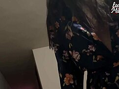 My Colleague Visits After The Pool, And I Wait With My Cock Out For Her Blowjob.