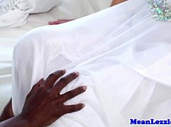 Black Lezdom Milf Pleasures White Pussy with Domination and Scissoring