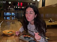 I suck dick in the toilet of a sushi bar and eat rolls with cum on my face