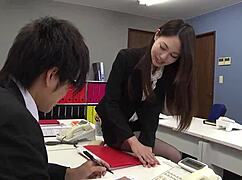 Petite Japanese Secretary Gives Blowjob In Office