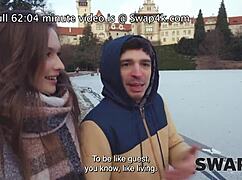 Couple Brings Hot Girl to Bed for Her First Threesome After Sunday Walk