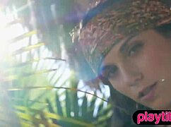 petite brunette teen reveals her perky small tits and hairy little pussy with emotion