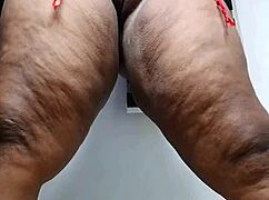 Mara Exotic teases with thick thighs in red lingerie 😍