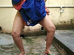 did you see stepmom peeing in the backyard before quick sex and cum on boobs?