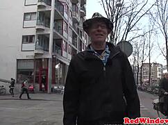 Stockinged dutch prostitute gets pussy pounded by client