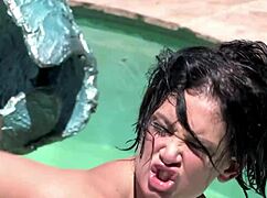 Tory Lane and Heather Gables prepare with anal toys for outdoor foursome involving double penetration