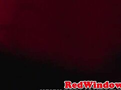 Stockinged dutch prostitute gets pussy pounded by client