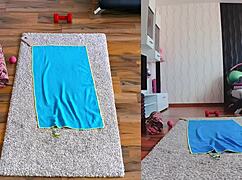 want to see this milf spreading her big curvy ass in naked yoga?