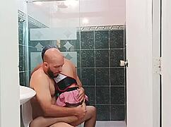 my stepbro's cock hardens while i clean