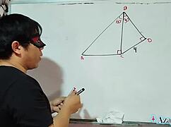 student milf nerd glasses solves sexual equations with anal creampie in bedroom 😈