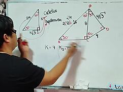 student milf nerd glasses solves sexual equations with anal creampie in bedroom 😈