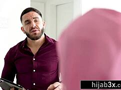 Young muslim beauty skillfully seduces her big dick teacher in the classroom