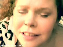 Smiling milf licks balls sucks big cock gets cumshot