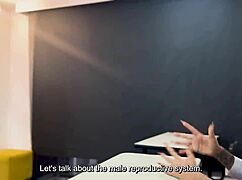 Milf teacher fucks 18-year-old boy and nerdy girl in classroom threesome