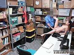 Police interrogation turns into hardcore blowjob with an asian thief