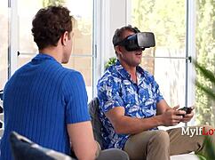 Step dad lost in meta verse while step mom & step son explore the family verse