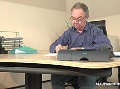 Old Boss Fucks Skinny Teen 18+ At Interview For A Job