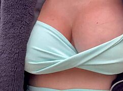 Artemisia love takes a public beach walk, revealing her juicy figure