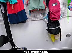 Officer Bangs Nerdy Shoplifter Over His Office Table And Chair - Fucktheif