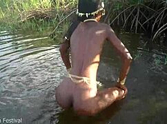 hot skinny africn villge girl walking naked in her villaage probably looking for some dick