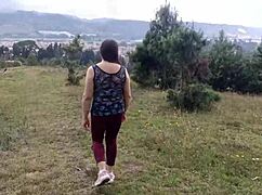 Stepmom exhibits huge vagina to stepson in forest