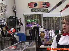 Pawnee masturbates while fucking broker for cash in hidden reality